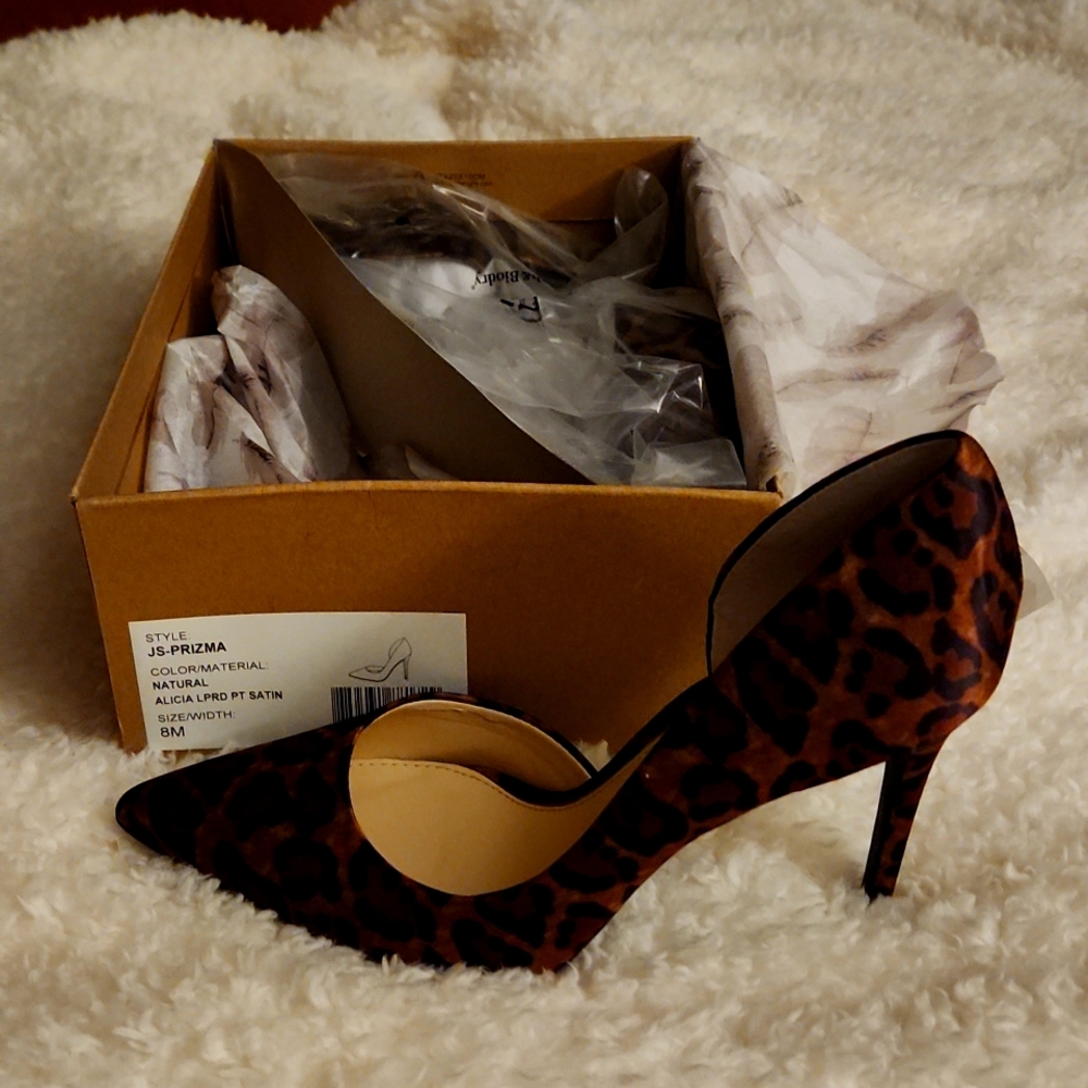 Jessica Simpson Leopard Print Satin Heels, 8M